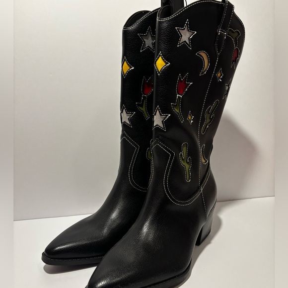BRAND NEW! Gorgeous Black Cowboy Boots with Embroidery❤️super cute and comfy!✨ - Picture 12 of 14